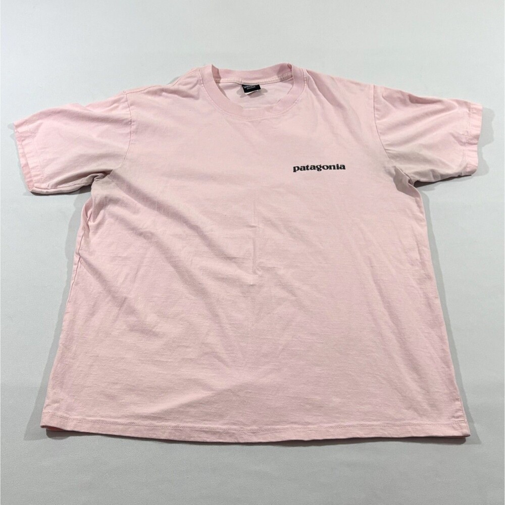Patagonia T-shirt Mens Pink Cotton Summit Road Trip Graphic Tee Rare Casual Sz L